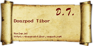 Doszpod Tibor névjegykártya