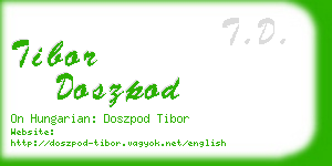 tibor doszpod business card